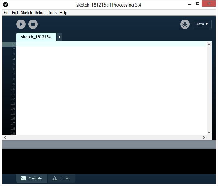 Processing's Integrated Development Environment (IDE)
